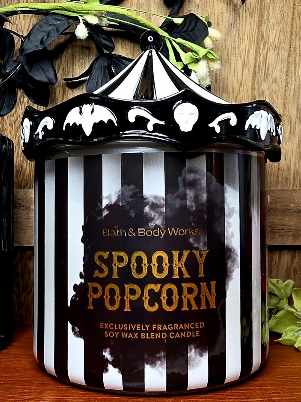 B&BW Spooky Popcorn Member Exclusive 3-Wick Halloween 2026 Candle (UNBLEMISHED)